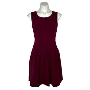 Banana Republic Womens Burgundy Fit & Flare Dress Size 6